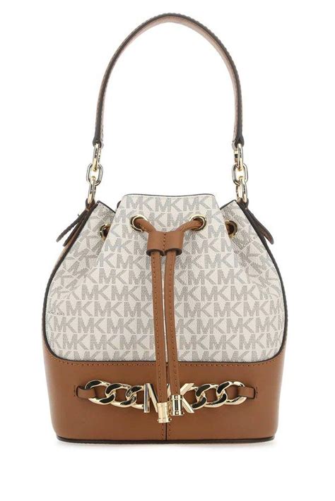 michael kors devon medium logo bucket bag|Michael Kors canvas bucket bag.